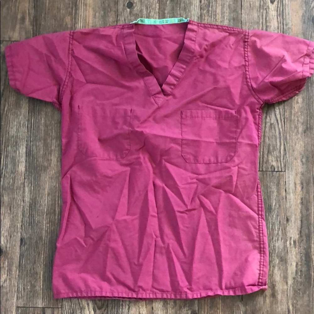 Dark pink XS scrub top